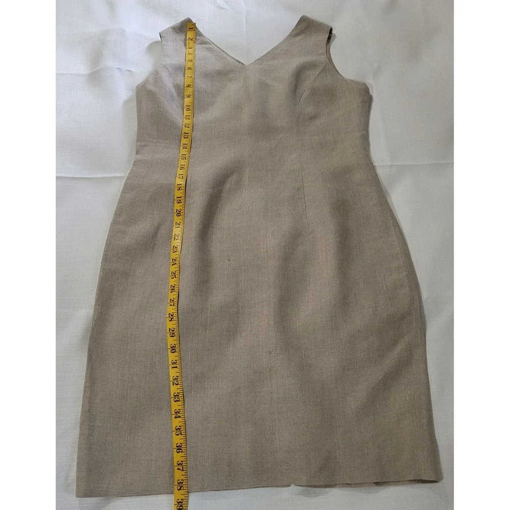 Neiman Marcus Size 16 100% Linen 2-pc Sheath Dress Blazer Jacket Classic Career